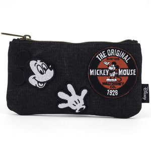 Mickey Patches Denim Coin/Cosmetic Bag