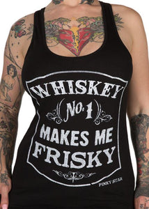 Women's "Tattoos and Whisky Make Me Frisky" Racer Back Tank Top